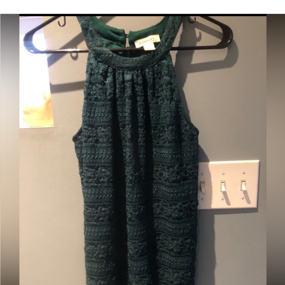 Monteau Teal Lace Tank Top
